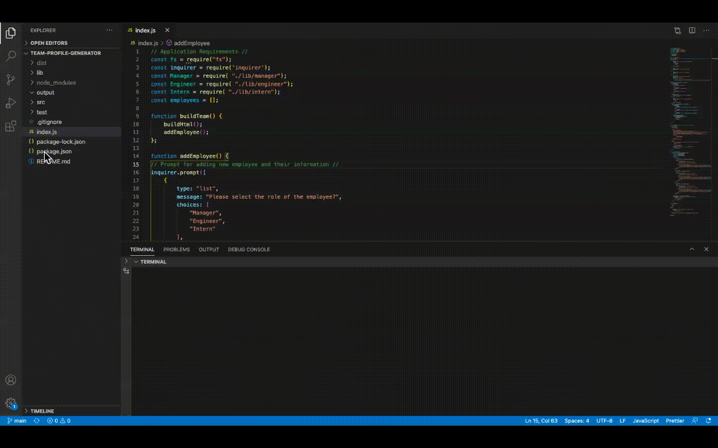 Team Profile Generator Demo